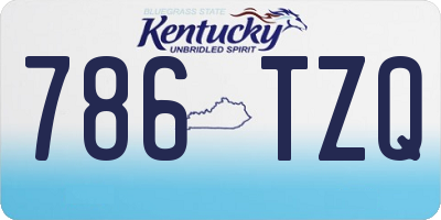KY license plate 786TZQ