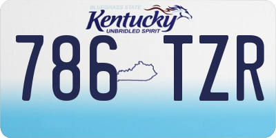 KY license plate 786TZR