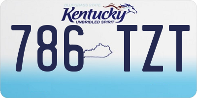 KY license plate 786TZT