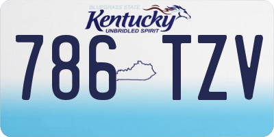 KY license plate 786TZV