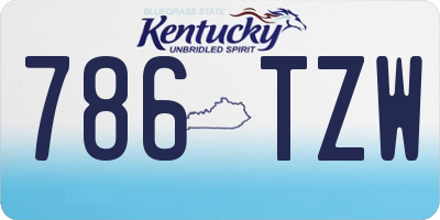 KY license plate 786TZW