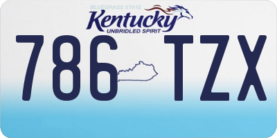 KY license plate 786TZX