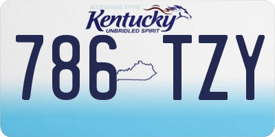 KY license plate 786TZY