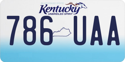 KY license plate 786UAA