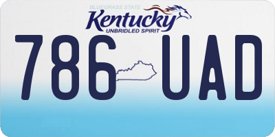 KY license plate 786UAD