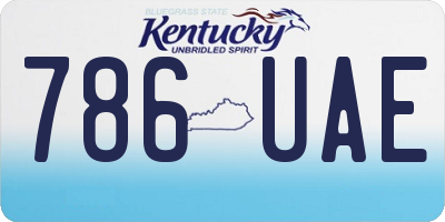 KY license plate 786UAE