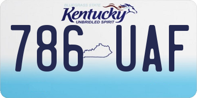 KY license plate 786UAF