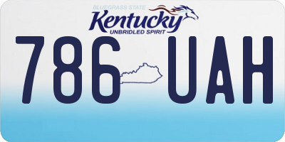 KY license plate 786UAH