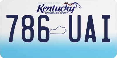 KY license plate 786UAI