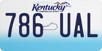 KY license plate 786UAL