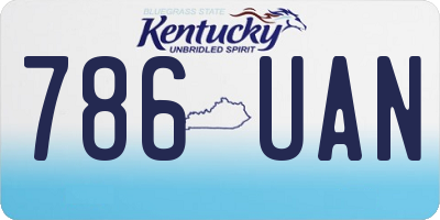 KY license plate 786UAN
