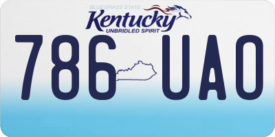 KY license plate 786UAO