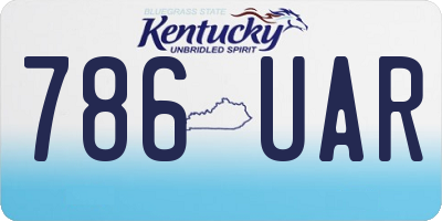 KY license plate 786UAR