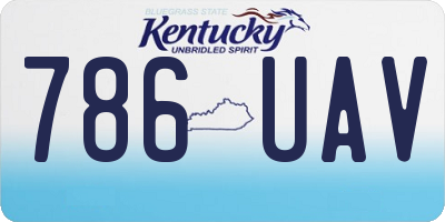 KY license plate 786UAV
