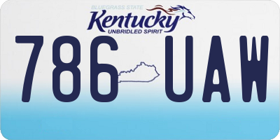 KY license plate 786UAW