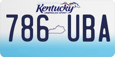 KY license plate 786UBA