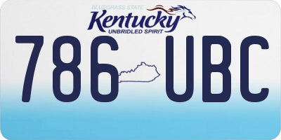 KY license plate 786UBC
