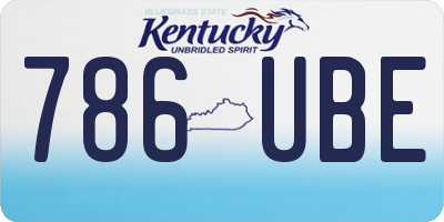 KY license plate 786UBE