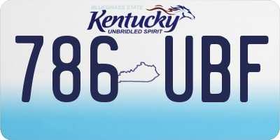 KY license plate 786UBF