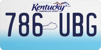 KY license plate 786UBG