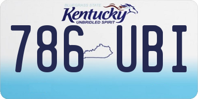 KY license plate 786UBI