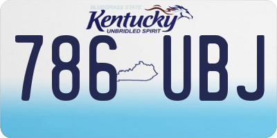 KY license plate 786UBJ