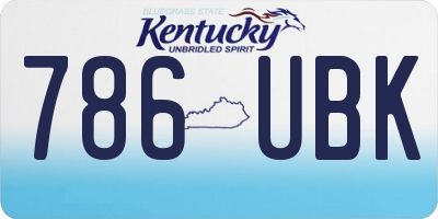 KY license plate 786UBK
