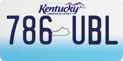 KY license plate 786UBL