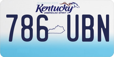 KY license plate 786UBN