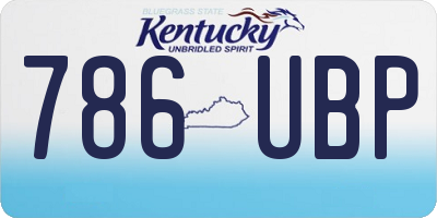 KY license plate 786UBP