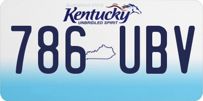KY license plate 786UBV