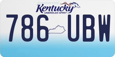 KY license plate 786UBW