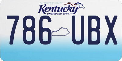 KY license plate 786UBX
