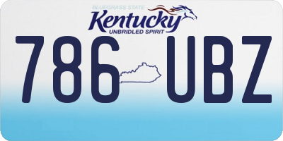 KY license plate 786UBZ