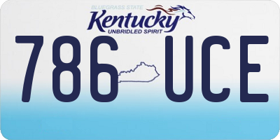 KY license plate 786UCE