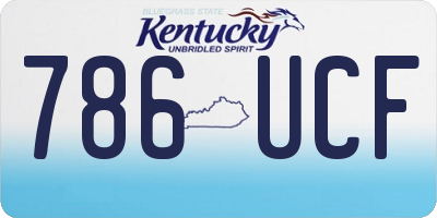 KY license plate 786UCF