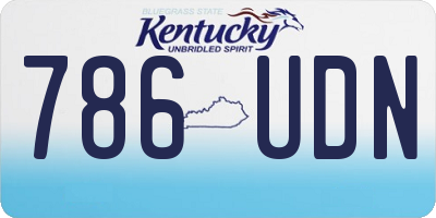 KY license plate 786UDN