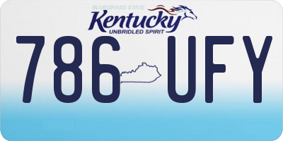 KY license plate 786UFY