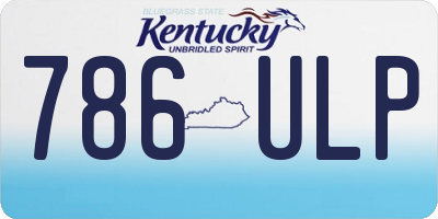 KY license plate 786ULP