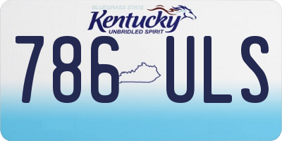 KY license plate 786ULS