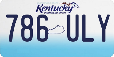 KY license plate 786ULY