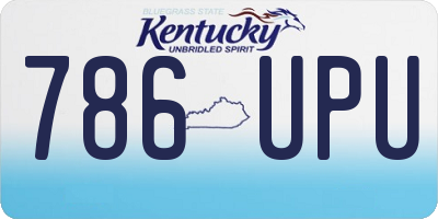 KY license plate 786UPU