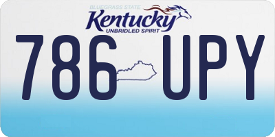 KY license plate 786UPY