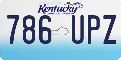 KY license plate 786UPZ