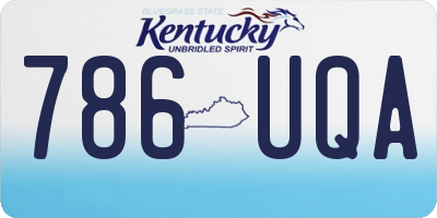 KY license plate 786UQA