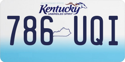KY license plate 786UQI