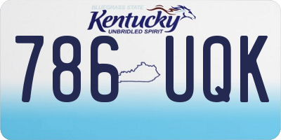 KY license plate 786UQK