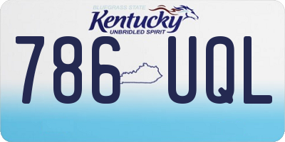 KY license plate 786UQL