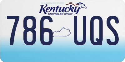 KY license plate 786UQS