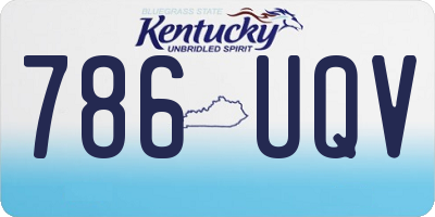 KY license plate 786UQV